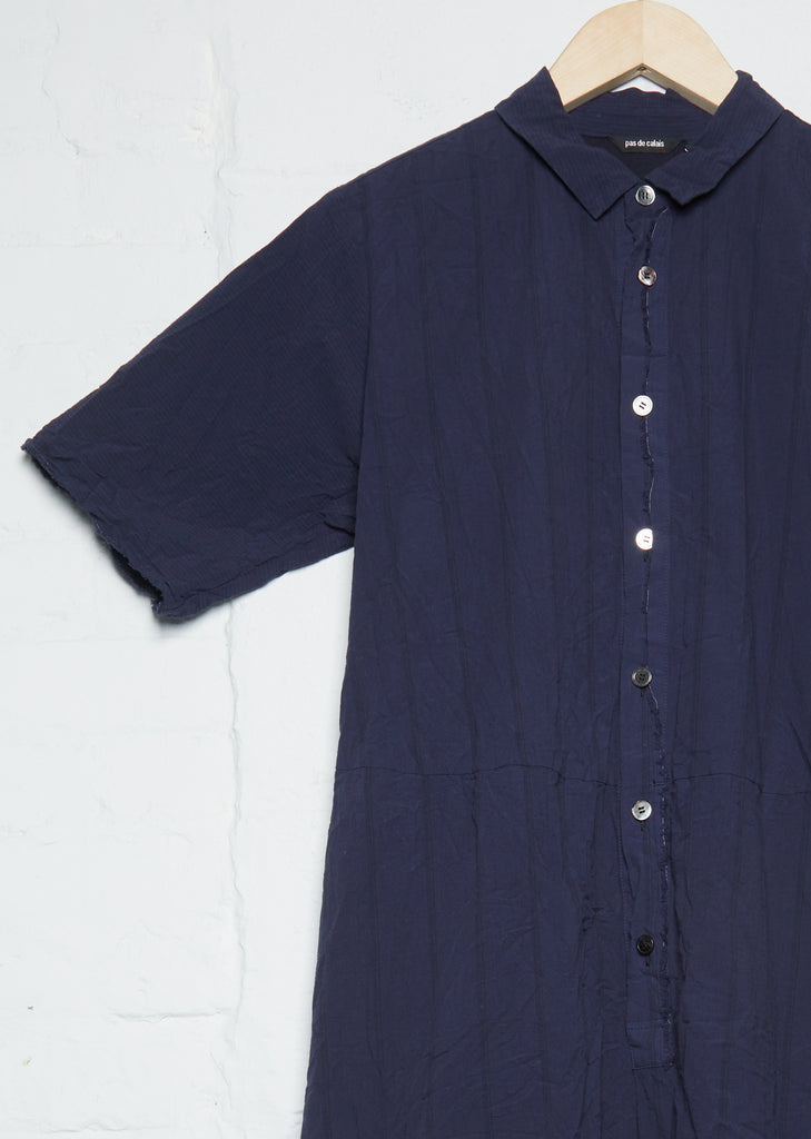 Collar Shirtdress — Navy