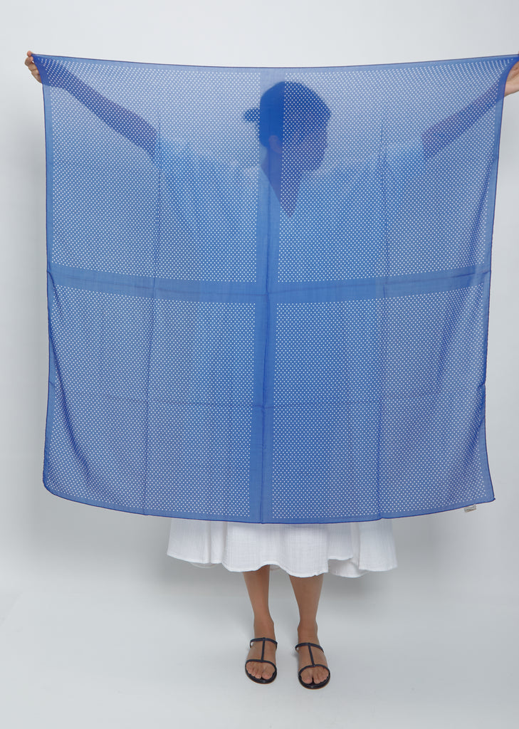 Cot Quadra Pois Scarf — Blue