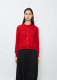 Round Neck Cardigan — Red