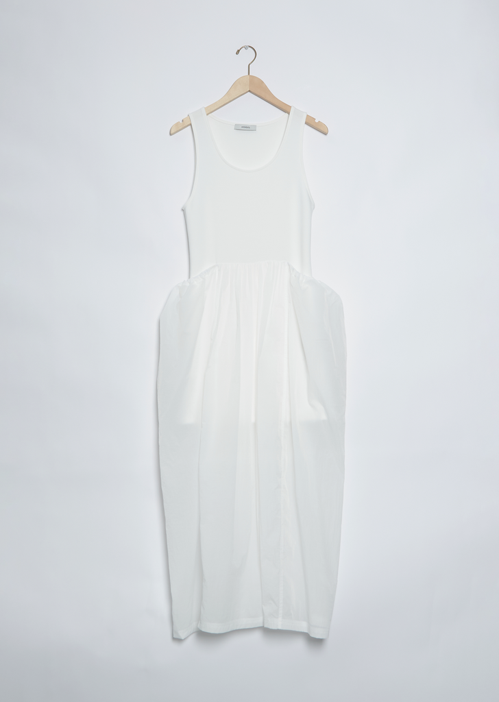 Sheer Jersey Dress — White