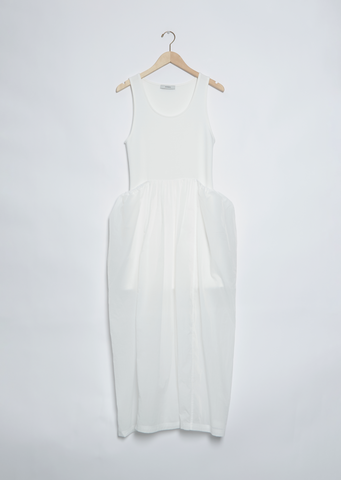 Sheer Jersey Dress — White