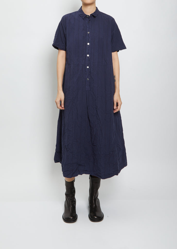 Collar Shirtdress — Navy