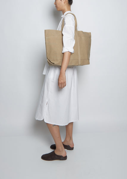 Washed Canvas 6-Pocket Tote M — Taupe – La Garçonne