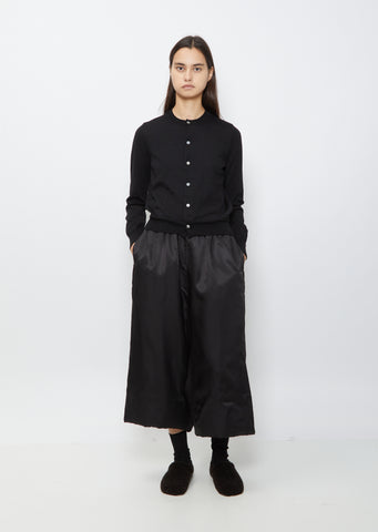Round Neck Cardigan — Black