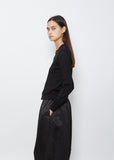 Round Neck Cardigan — Black
