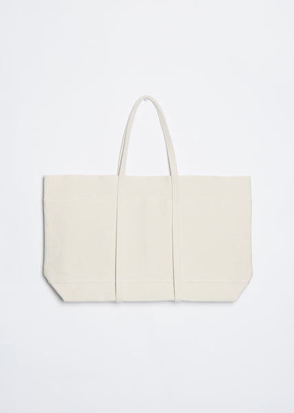 Washed Canvas 6-Pocket Tote L — White – La Garçonne