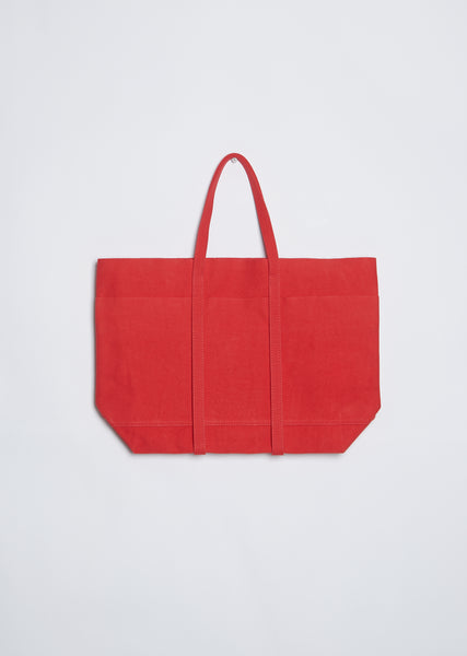 Washed Canvas 6-pocket Tote M — Red – La Garçonne