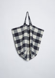 Cotton Big Check Bag — Milk Blue