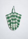 Cotton Big Check Bag — Milk Green