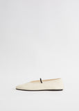 Elastic Ballet Flat — Milk
