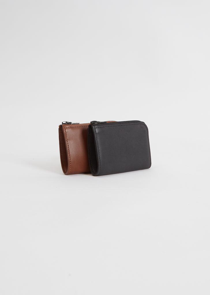 Mini Zipped Wallet — Black