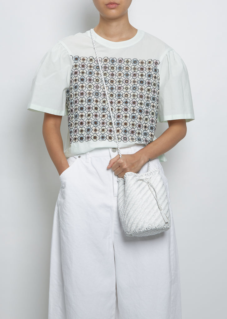 Pompom Double Jump Bag — White