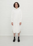 N-Fly Front Shirt Dress — White