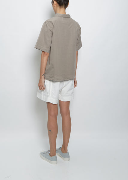 トップス MARGARET HOWELL RAMIE COTTON POLO MHL by Margaret Howell Men's Half Zip Polo in Black MHL by