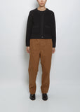 Cropped Military Cardigan — Black