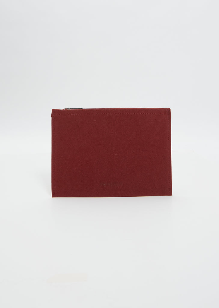 Washed Canvas Pouch L — Burgundy