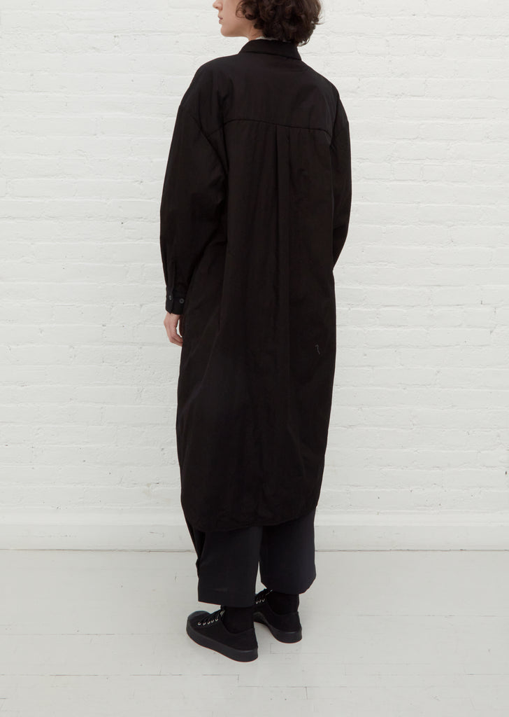 N-Fly Front Shirt Dress / Jacket — Black