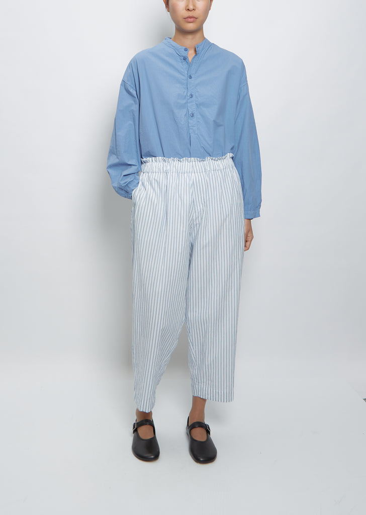 Tapered Pull-On Pants — White Stripe