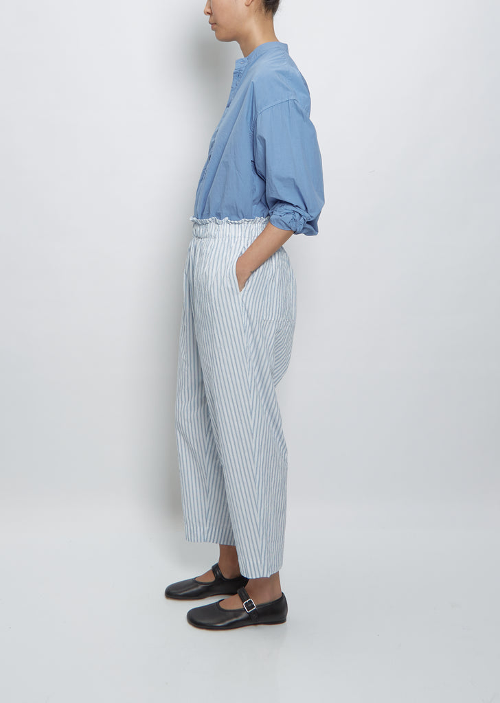 Tapered Pull-On Pants — White Stripe