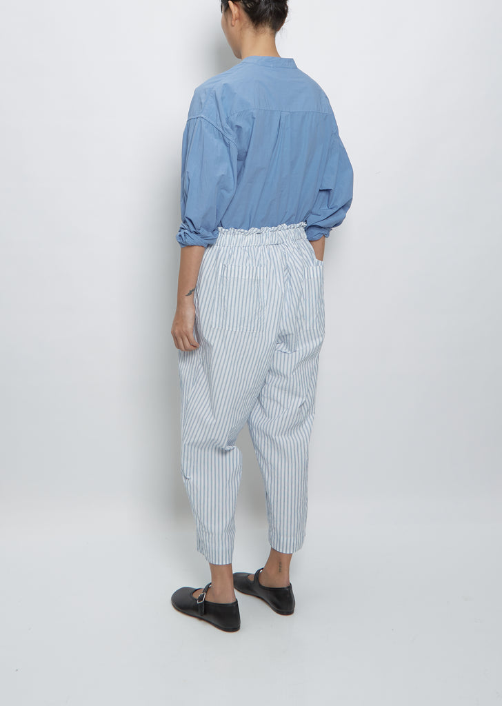 Tapered Pull-On Pants — White Stripe