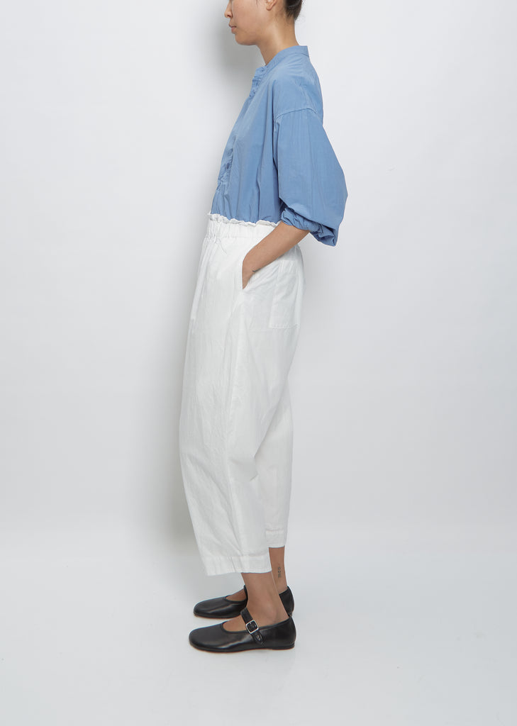 Tapered Pull-On Pants — White