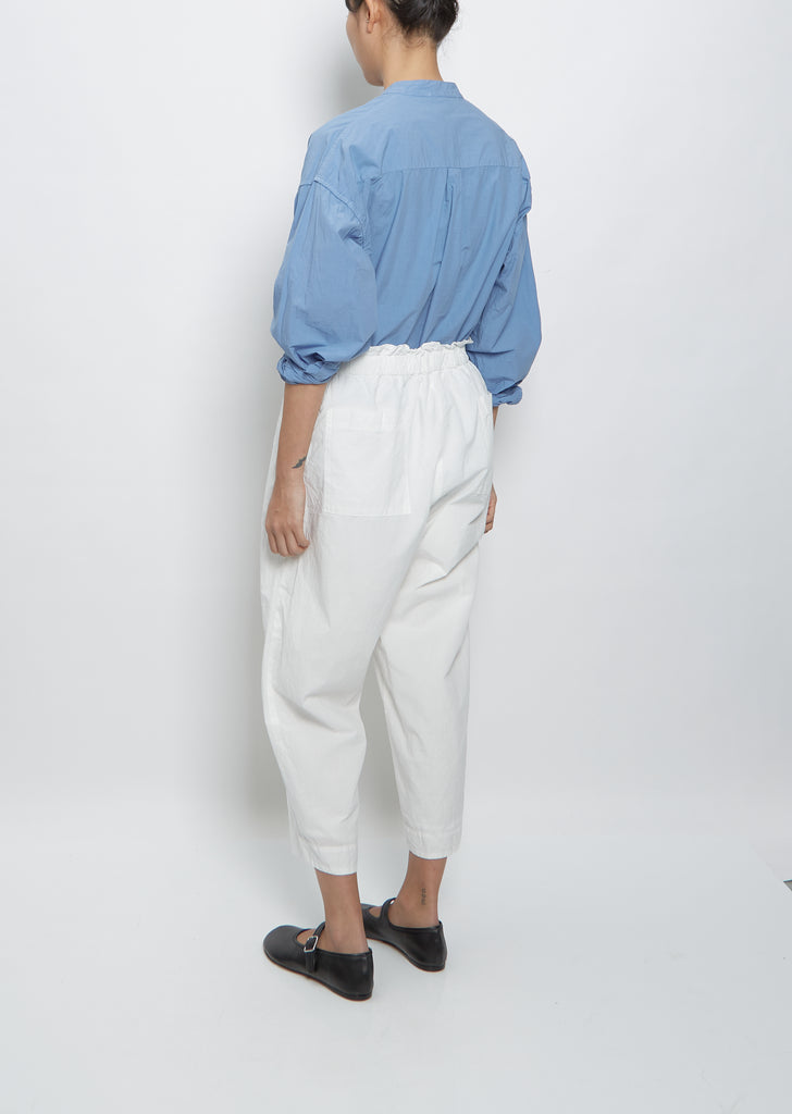 Tapered Pull-On Pants — White