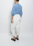 Tapered Pull-On Pants — White