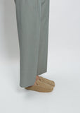 Suede Moccasin Slipper — Beige