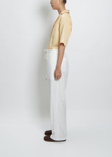 Washed Finx Twill Easy Wide Pants — White
