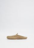 Suede Moccasin Slipper — Beige