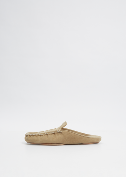 Suede Moccasin Slipper — Beige - 23cm / Beige