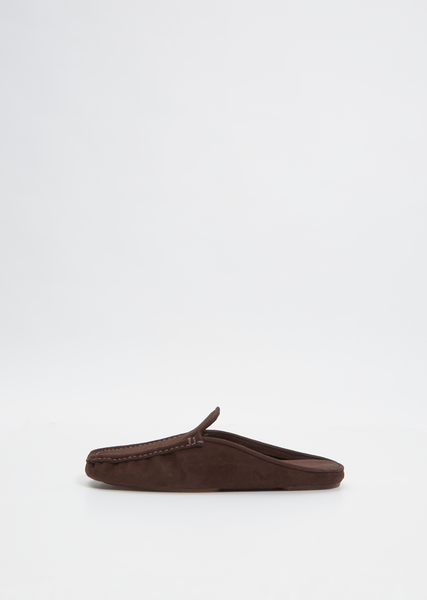 Suede Moccasin Slipper — Dark Brown - 23cm / Dark Brown