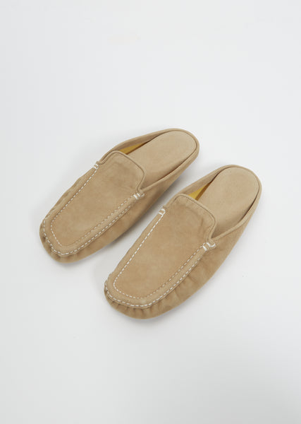 Suede Moccasin Slipper — Beige – La Garçonne