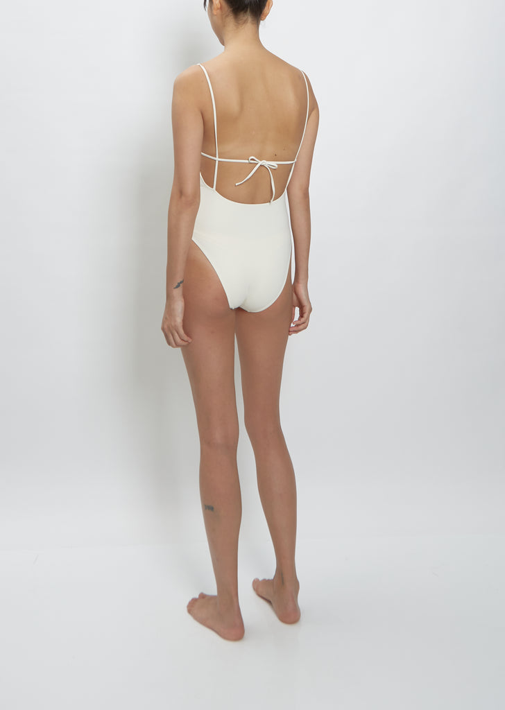 Ventiquattro V-neck One Piece — Ivory