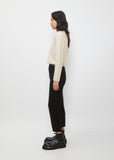Cropped V-Neck Cardigan — Light Beige