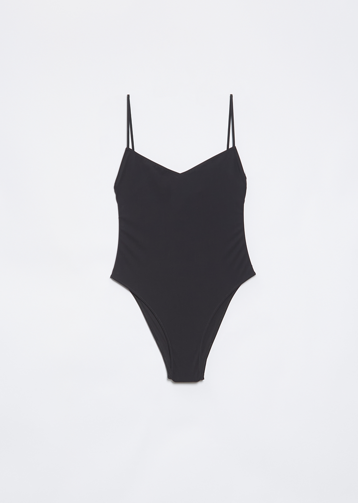 Ventiquattro V-neck One Piece — Black