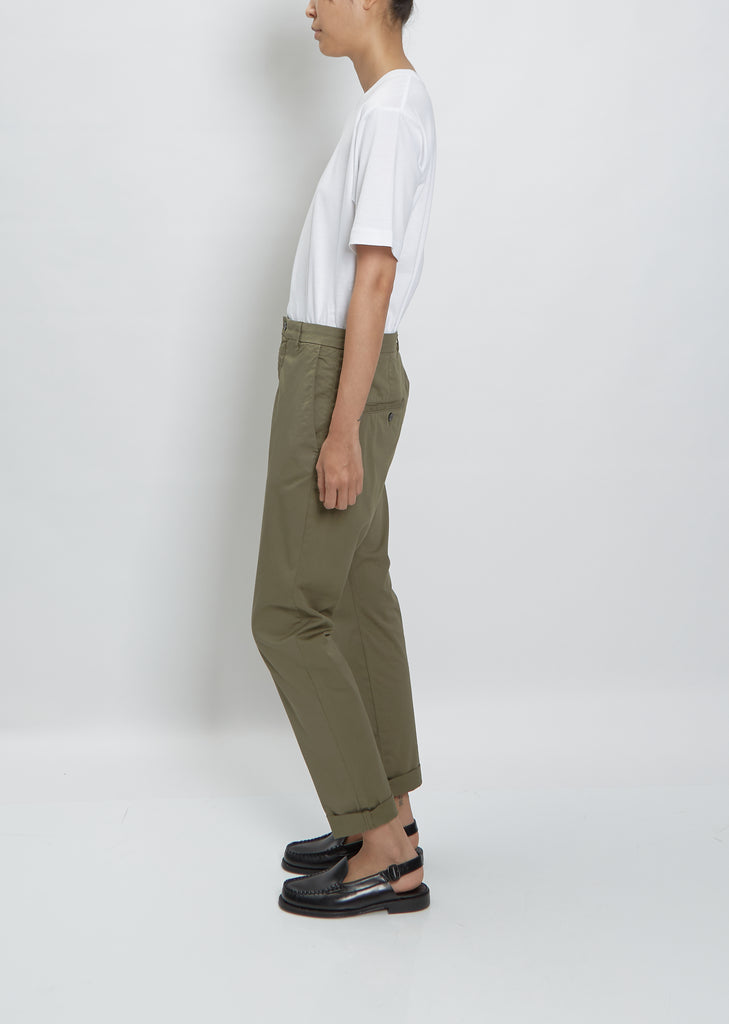 News Edit Trousers — Khaki Green