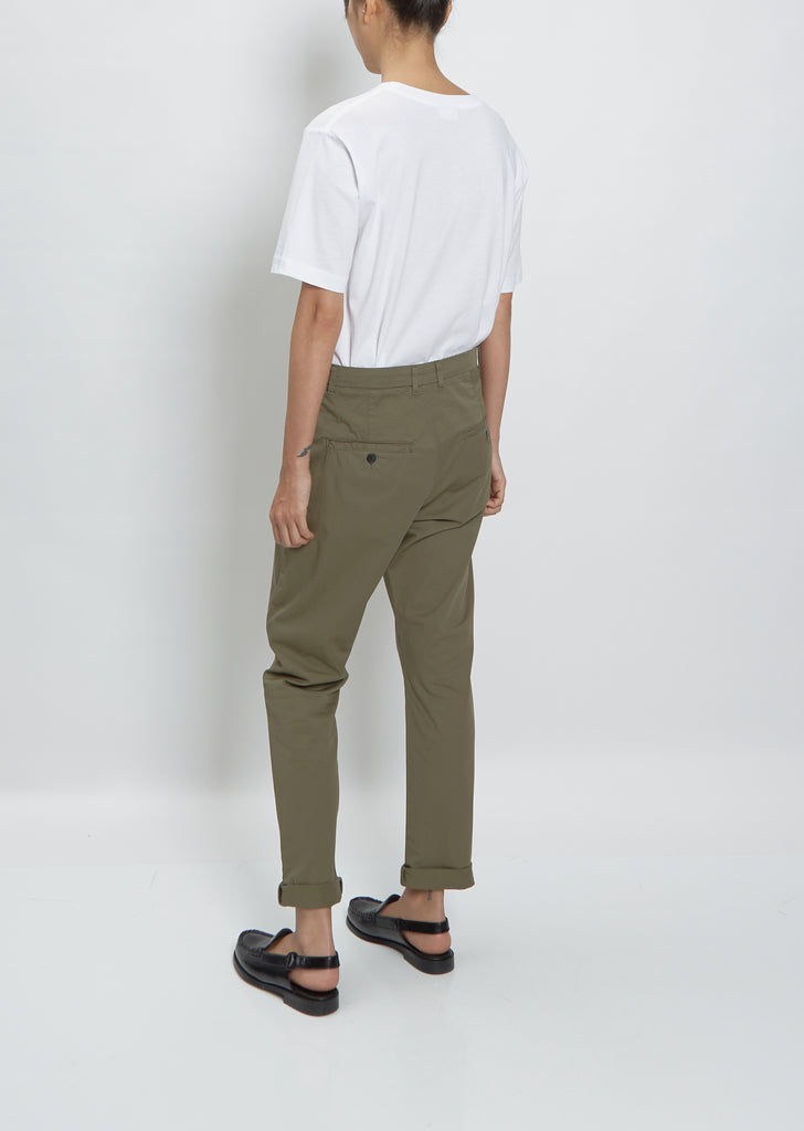 News Edit Trousers — Khaki Green