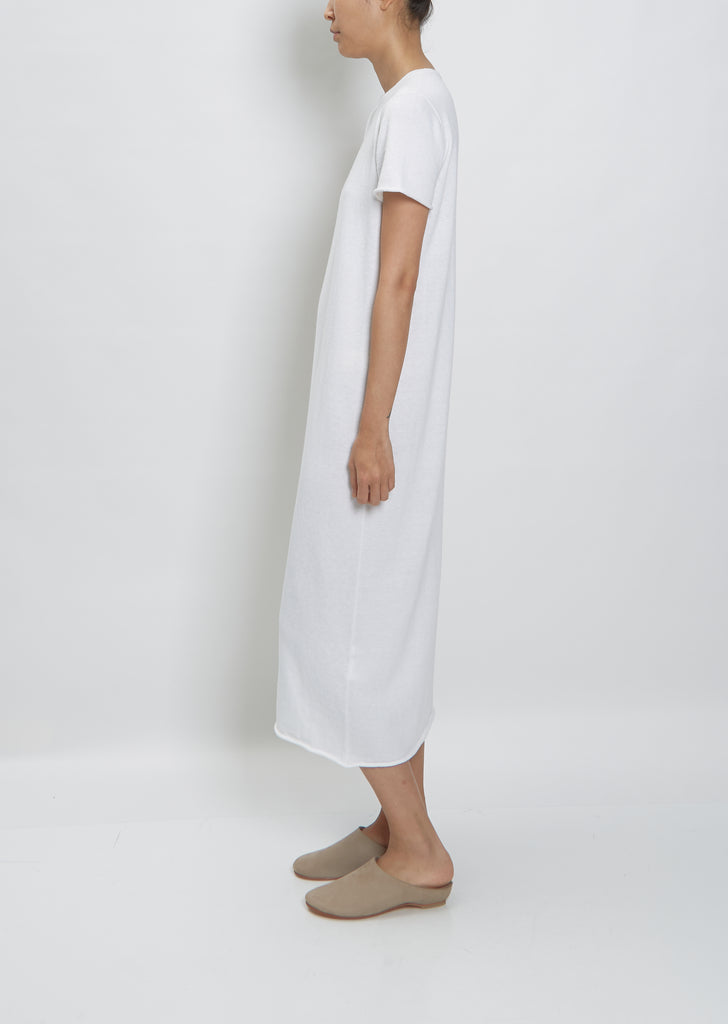 S/S Crewneck Dress — White