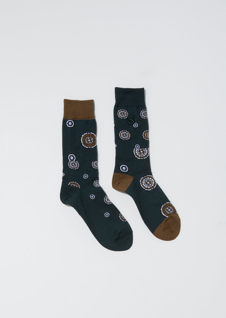 Unisex Komon Pattern Socks — Green