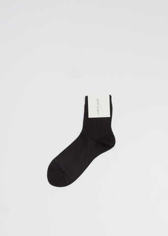 One Ankle Short Socks — Black