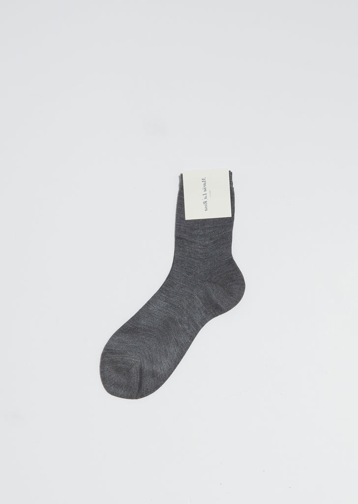One Ankle Short Socks — Grigio Melange