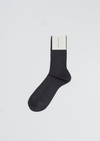 One Ribbed Short Socks — Coke
