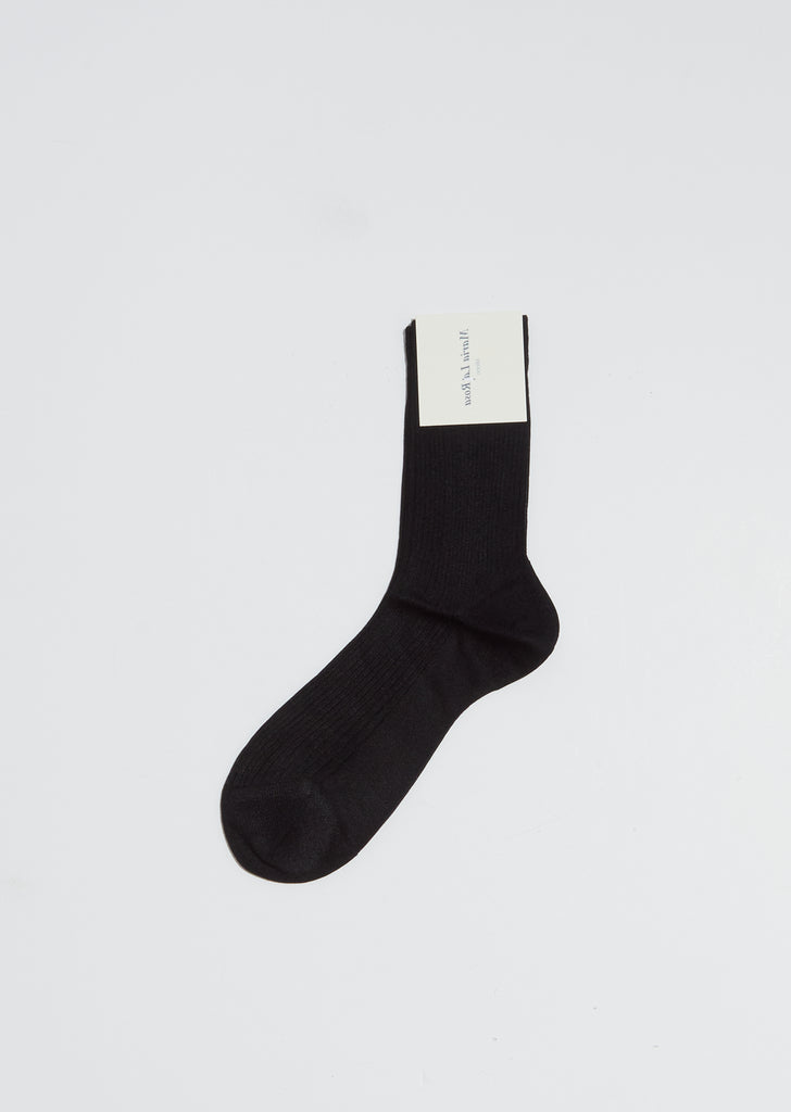 One Ribbed Sock — Black