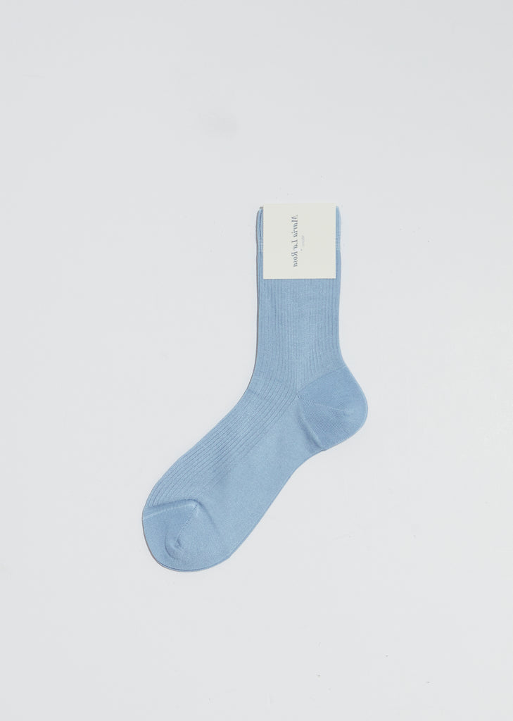 One Ribbed Short Socks — Cielo