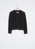 Cropped Military Cardigan — Black