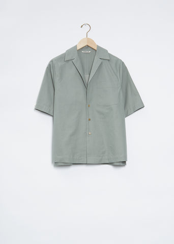 Washed Finx Herringbone Shirt — Green Chambray