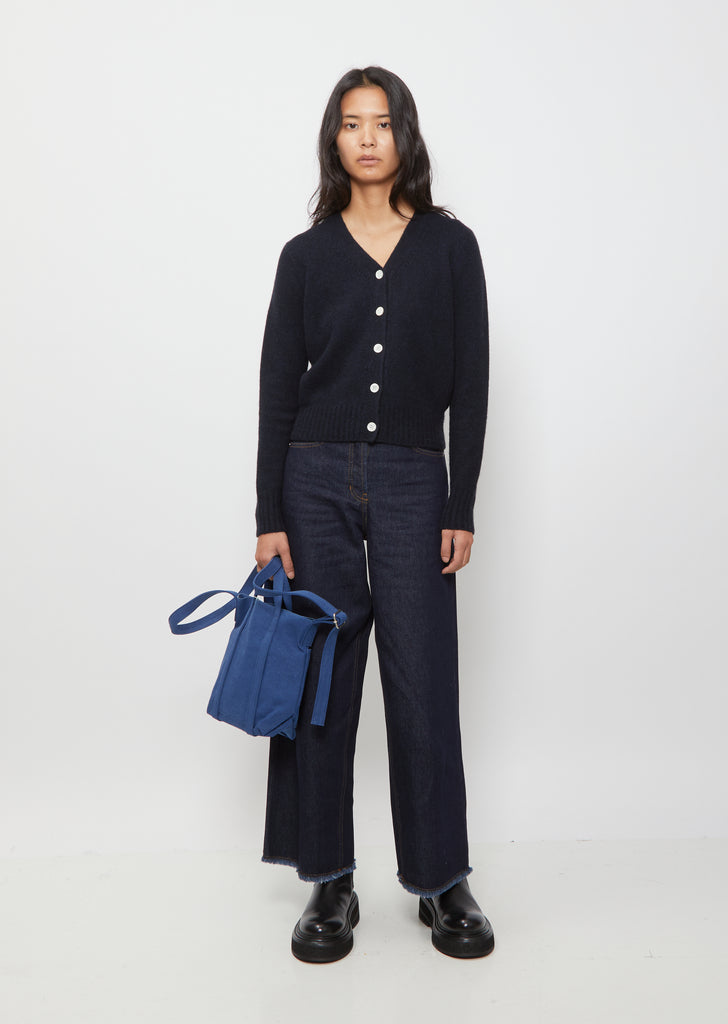 6 Pocket Tote With Strap — Blue