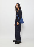 6 Pocket Tote With Strap — Blue