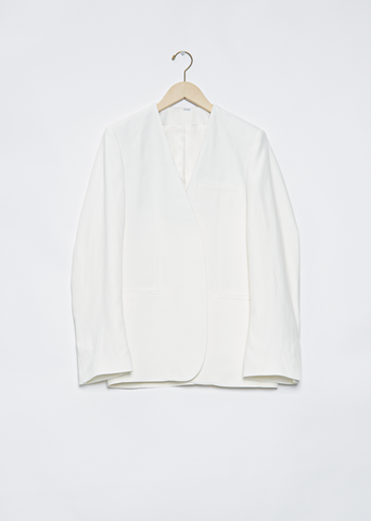 Collarless Suit Blazer